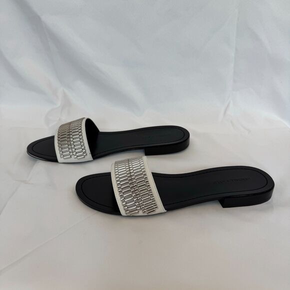 Kendall + Kylie Women's Kennedy Embellished Leather Slide Sandals Size 8.5 - Picture 4 of 10